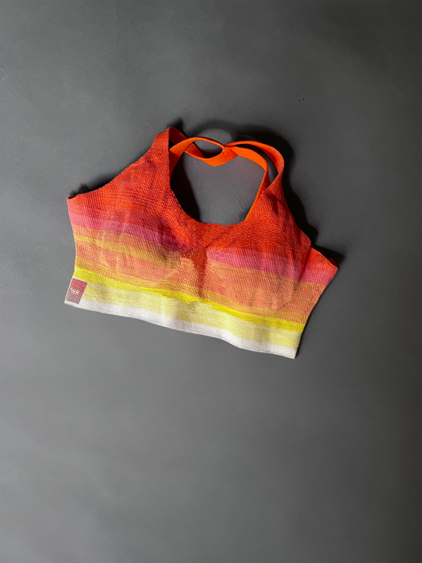 &HER compassion ombre bra in crew neck crop. yoga bra with cross over straps