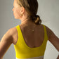&HER electric yellow v neck crop bra back view