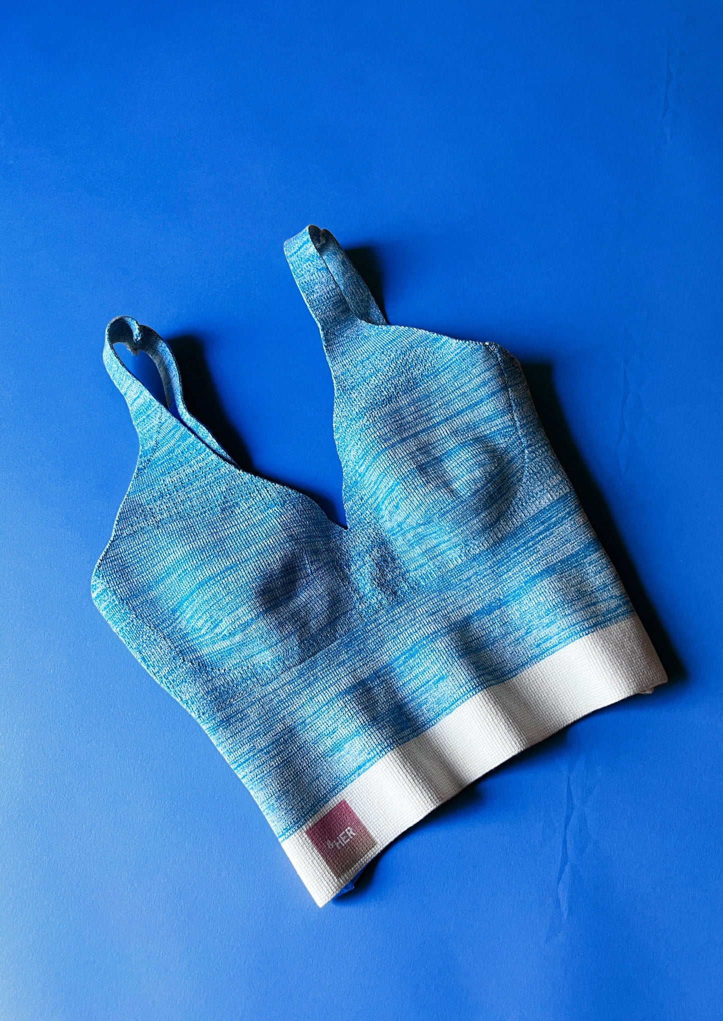 &HER blizzard blue v neck tank bra long line