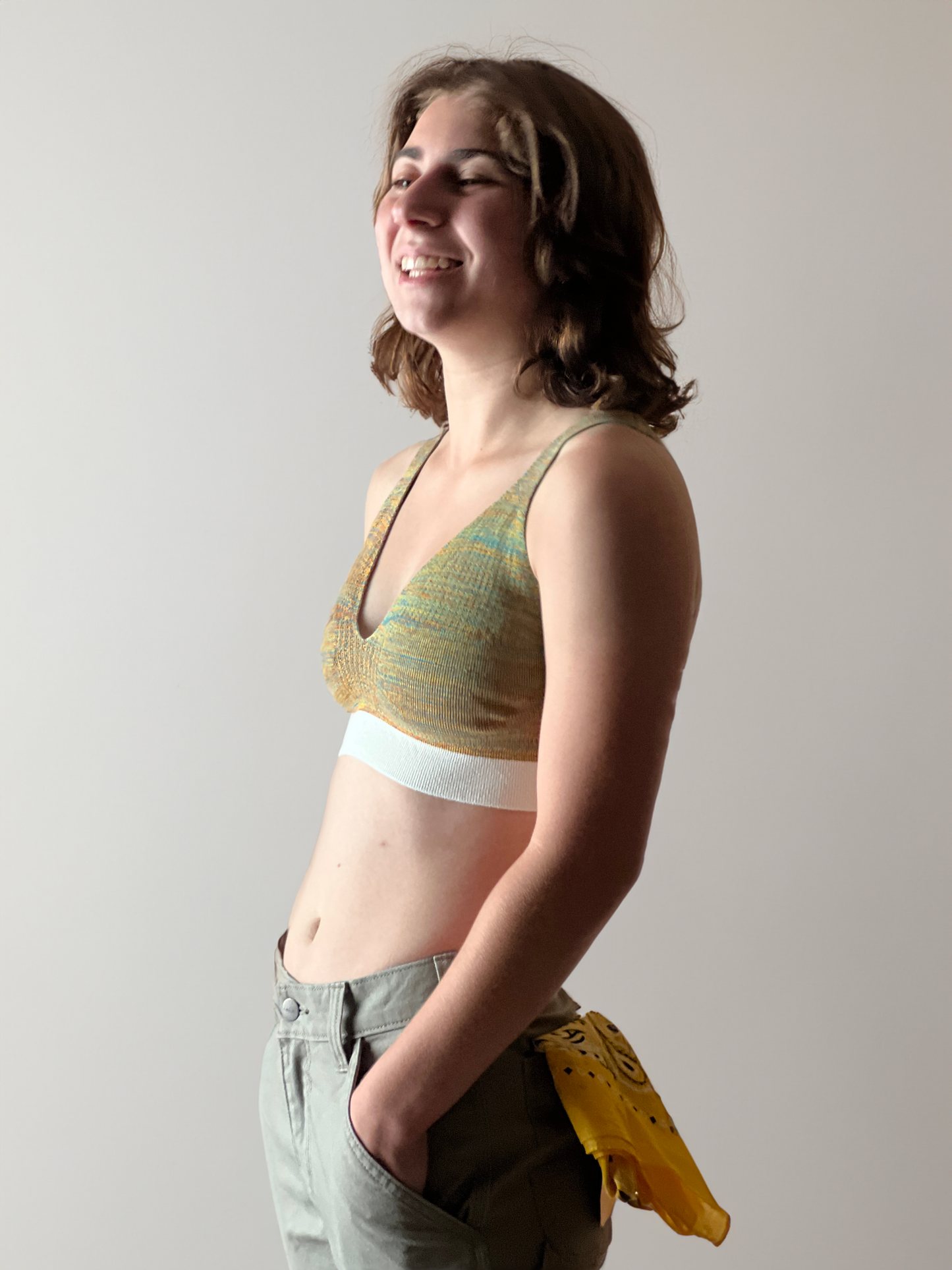 &HER electric jaspe bralette v neck front view