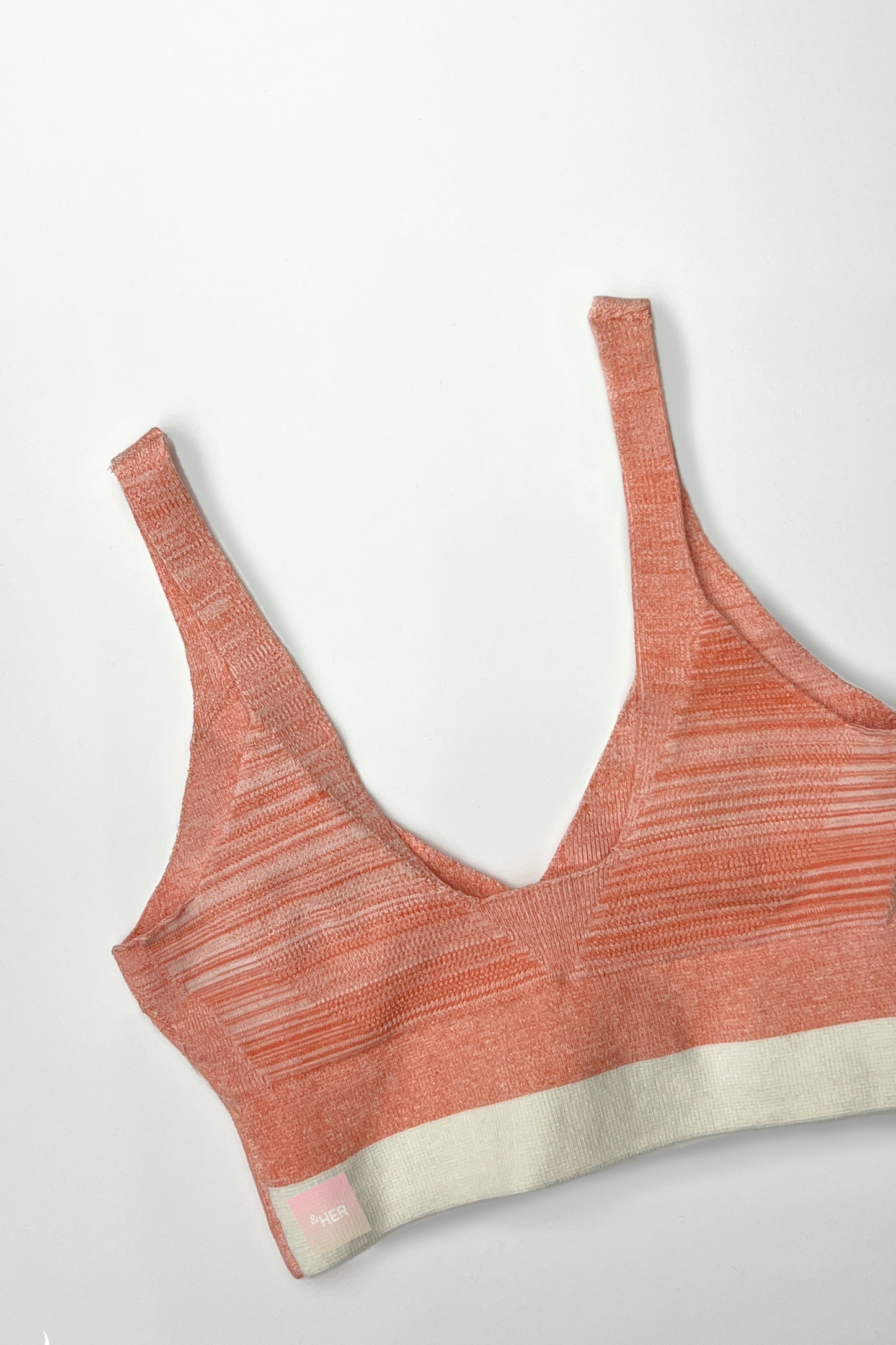 &HER poppy jaspe v neck crop bra