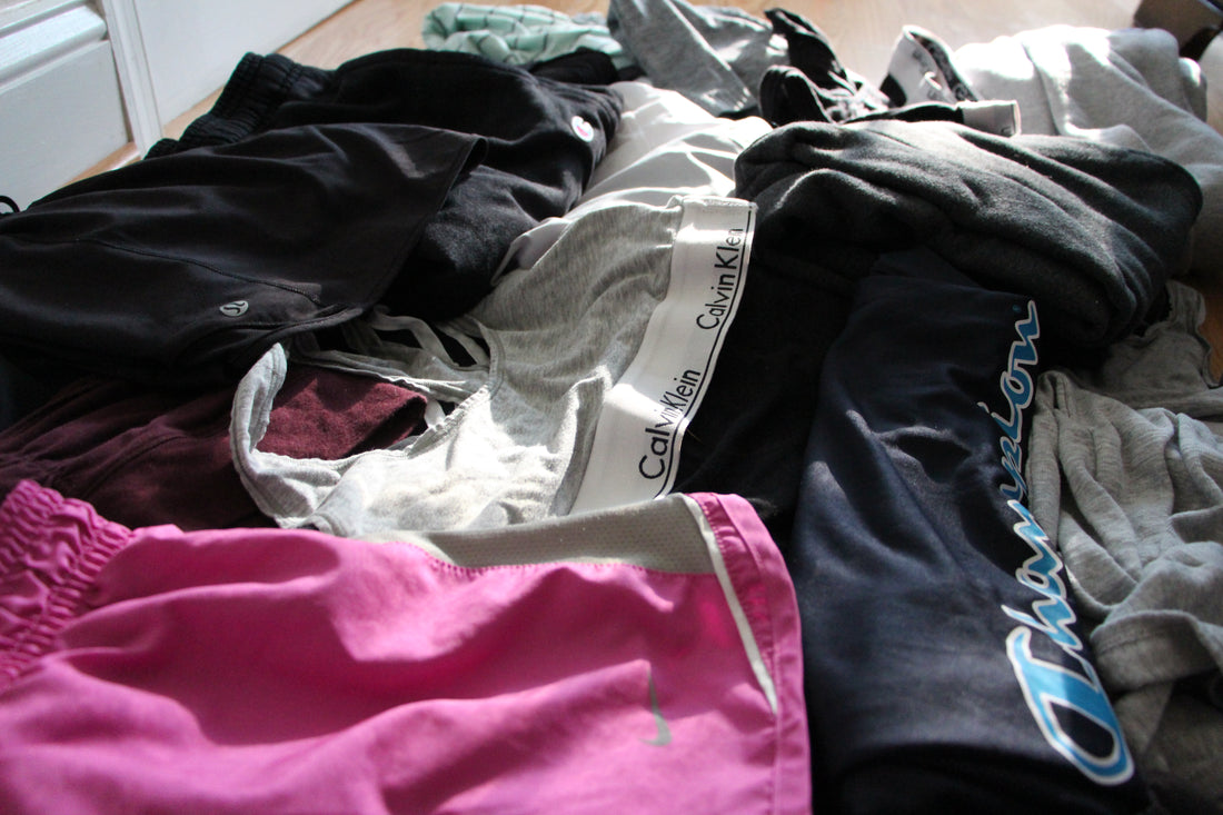 Original image of Christina Dang's closet.  Christina looked through her closet to record the number of clothing she owns that contains spandex.