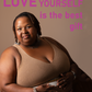 &HER caramel v neck bra on plus size model who is also a breast cancer thriver