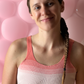 &HER empathy pink crew neck crop bra