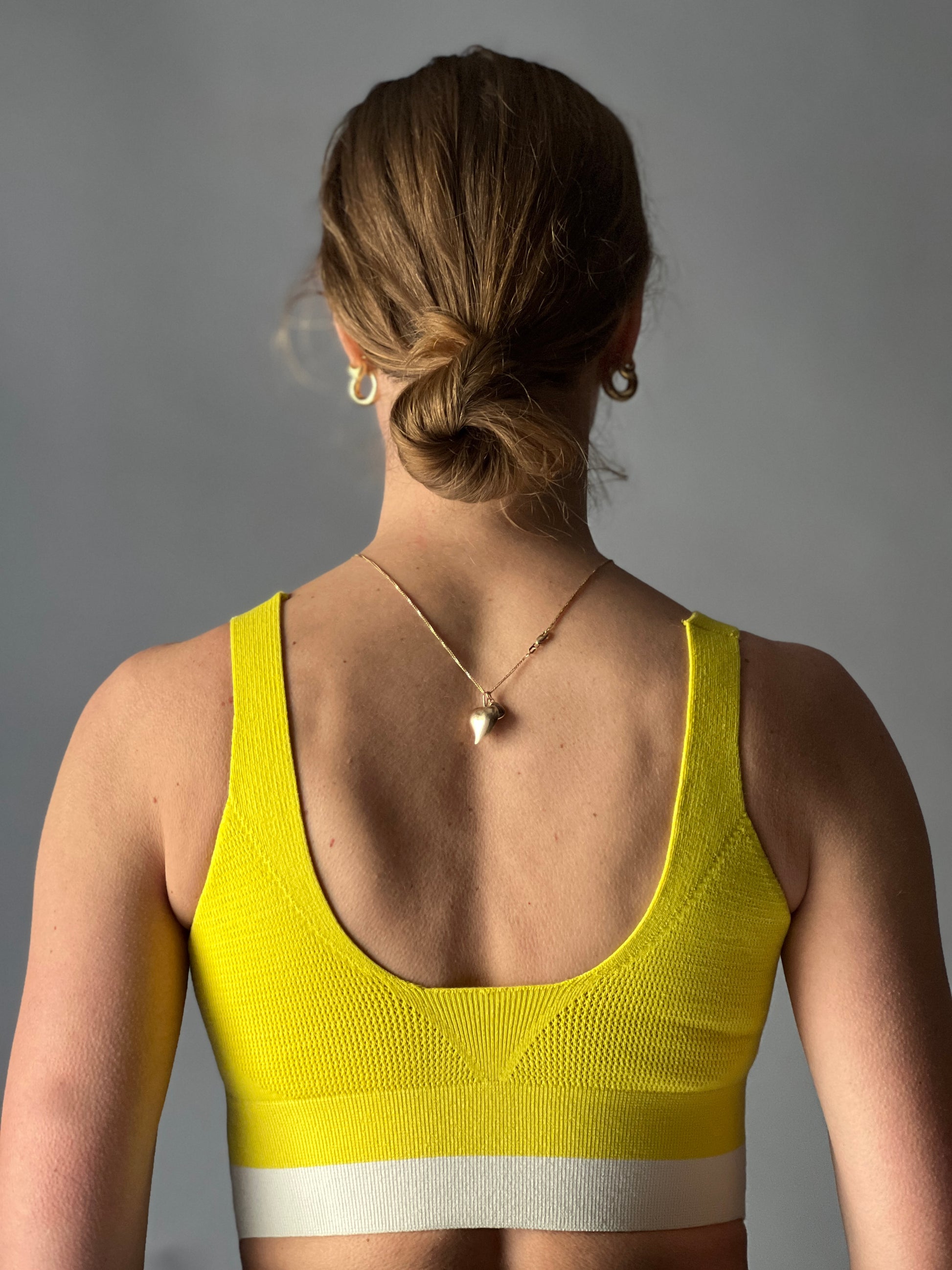 &HER electric yellow v neck crop bra