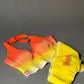 &HER compassion ombre bra in crew neck crop with cross over straps.  &HER underwear panty in electric orange