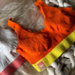 &HER color block bralette collection in neon colors cream, safety orange 