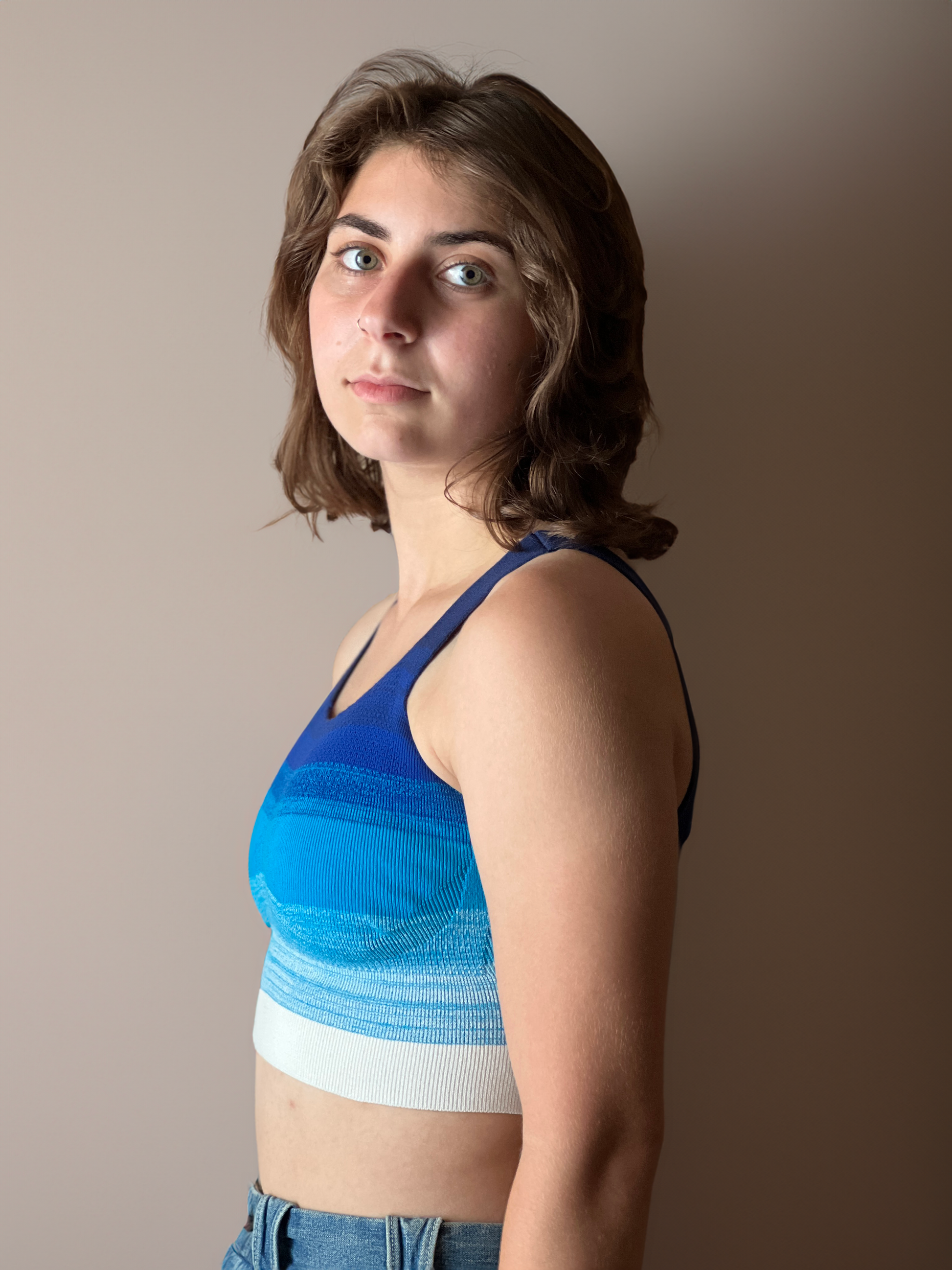 &HER gratitude ombre crew neck bra. yoga crop bra