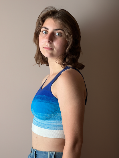 &HER gratitude ombre crew neck bra. yoga crop bra