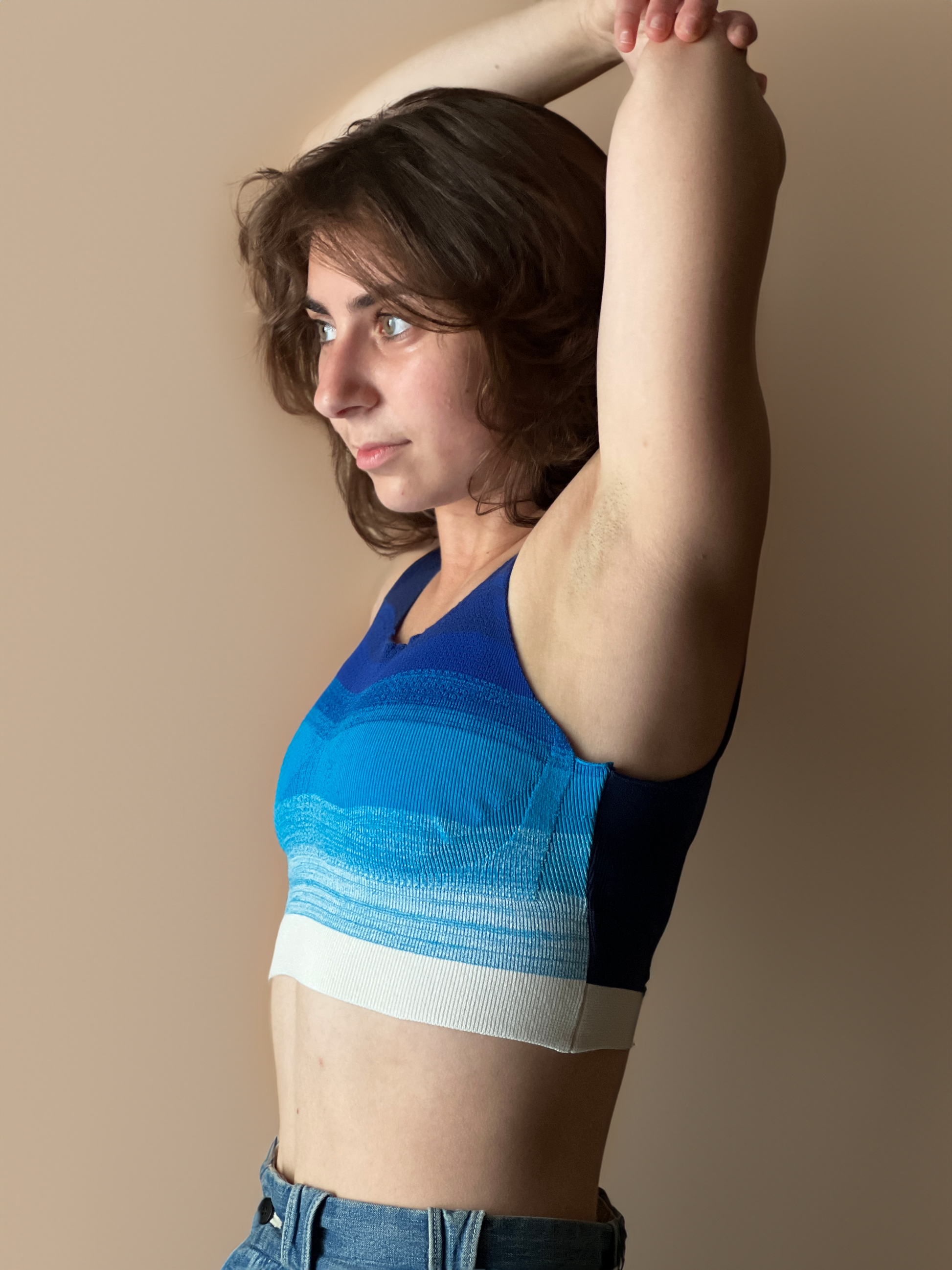 &HER gratitude ombre crew neck bra. yoga crop bra