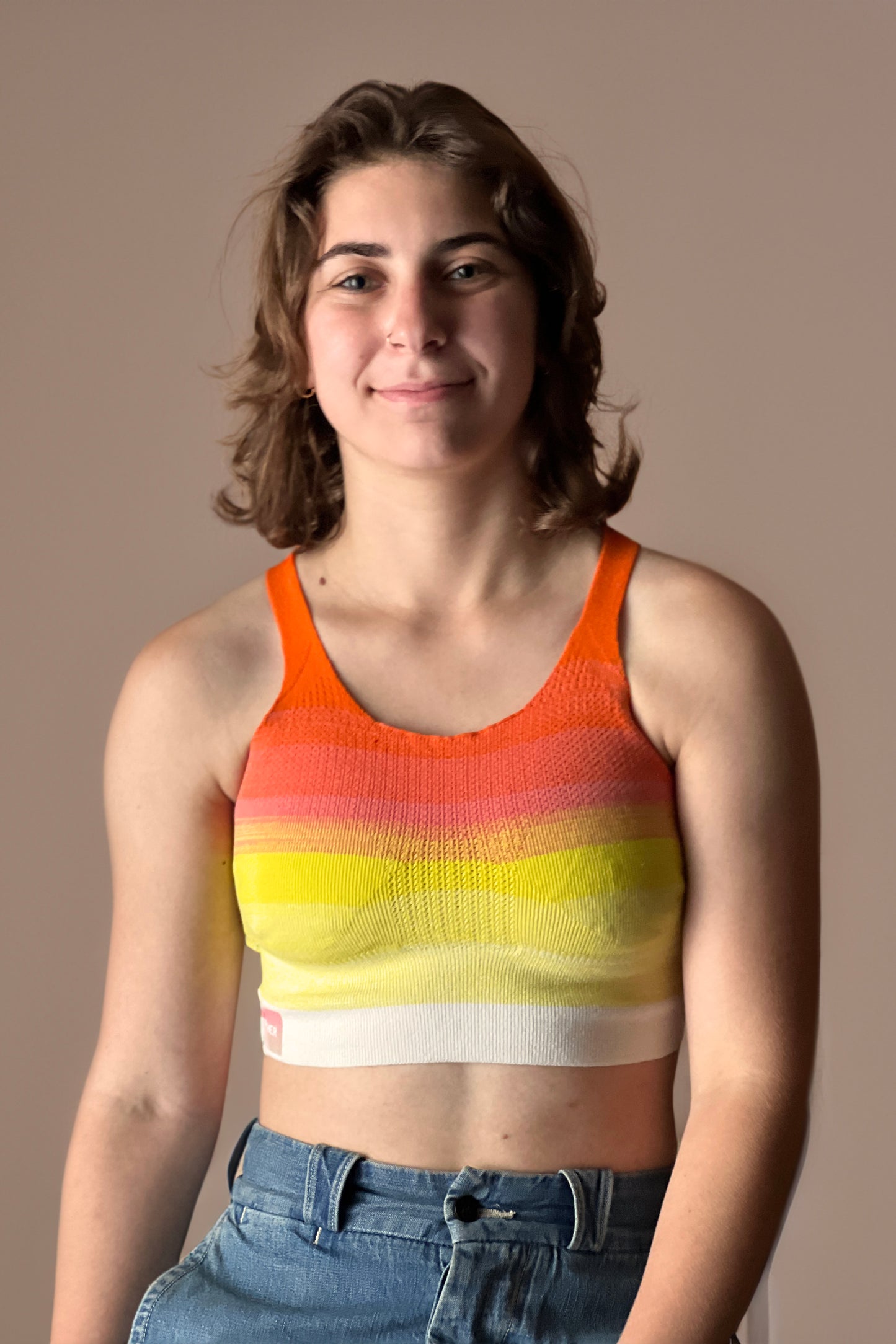 &HER compassion ombre bra in crew neck crop. yoga bra