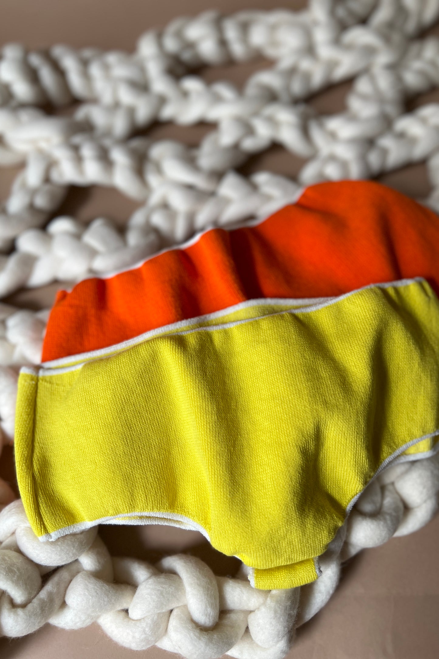 &HER neon underwear collection in safety orange and electric yellow