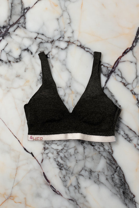 Forest Heather Cashmere Bralette