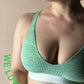 &HER minty lime v neck crop bra.