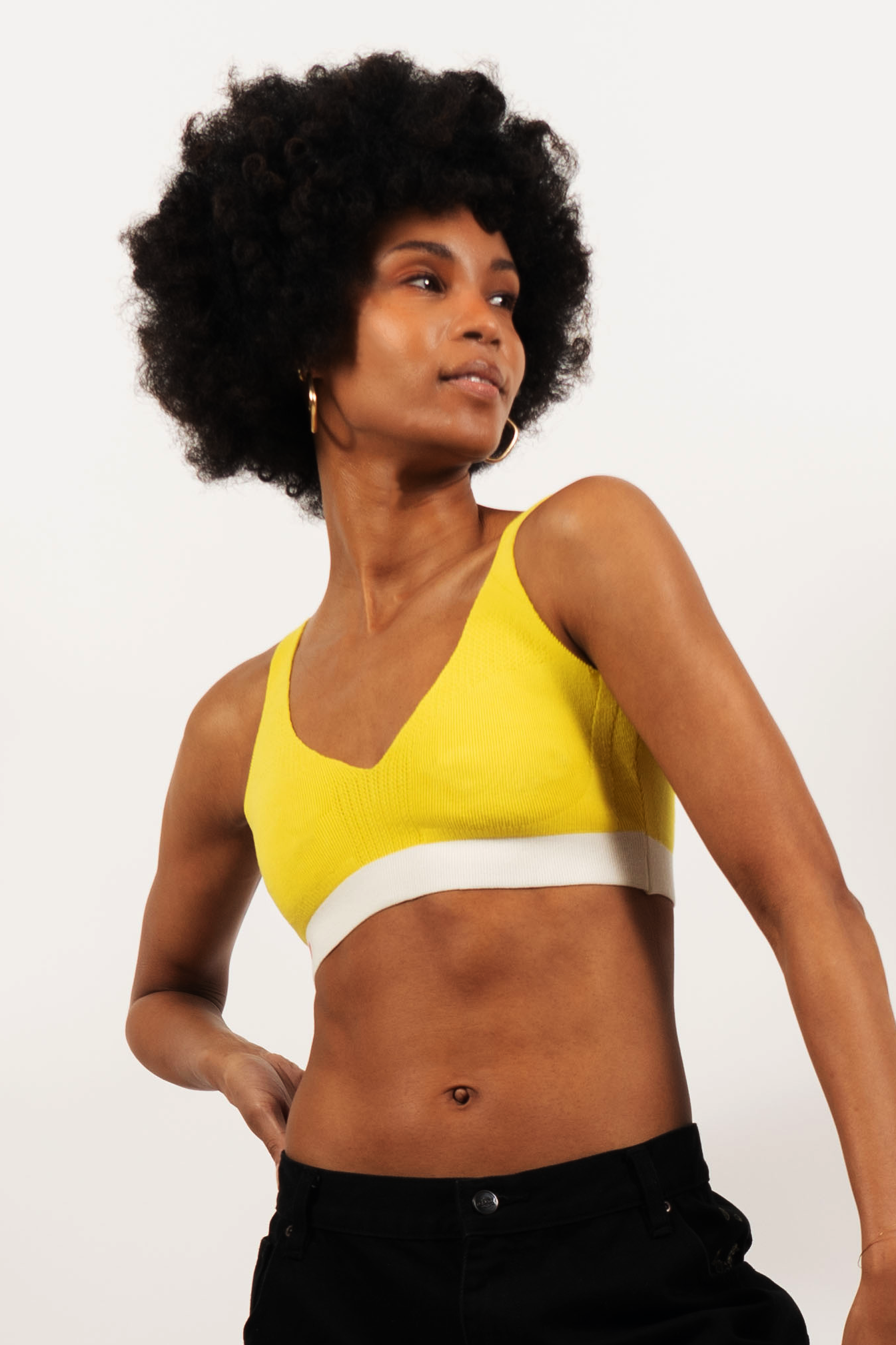 &HER electric yellow bralette v neck