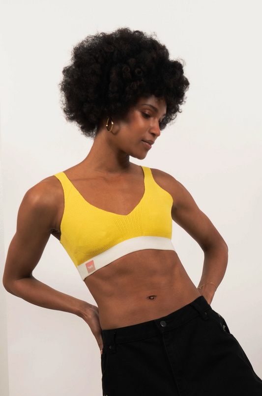 &HER electric yellow bralette v neck