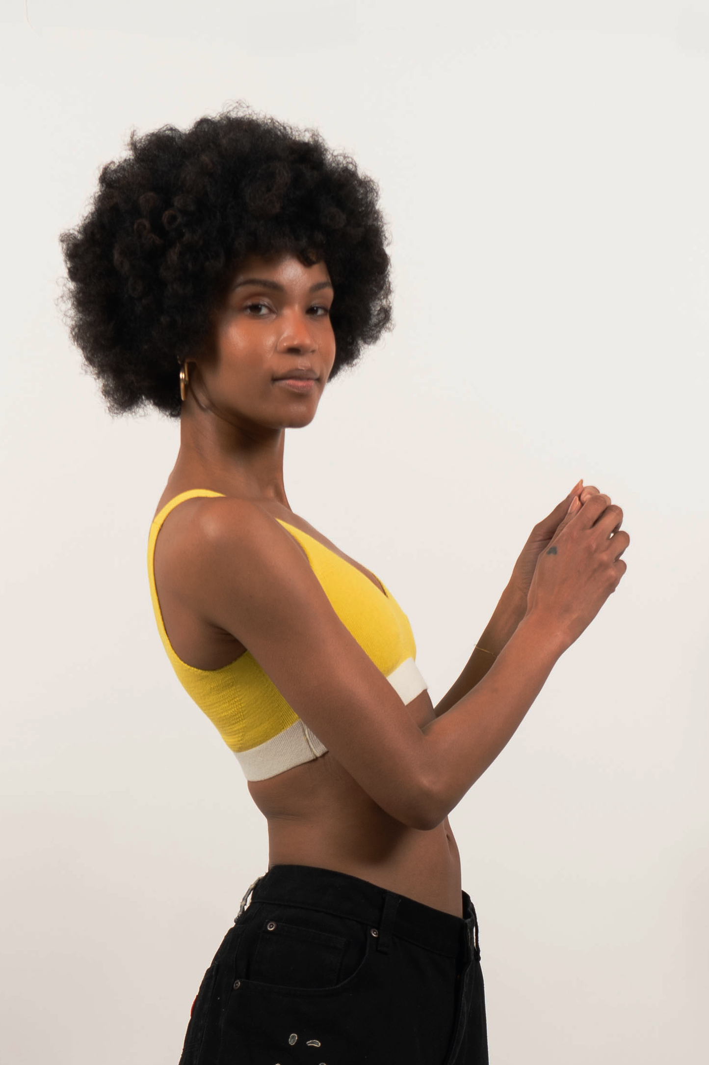 &HER electric yellow bralette v neck