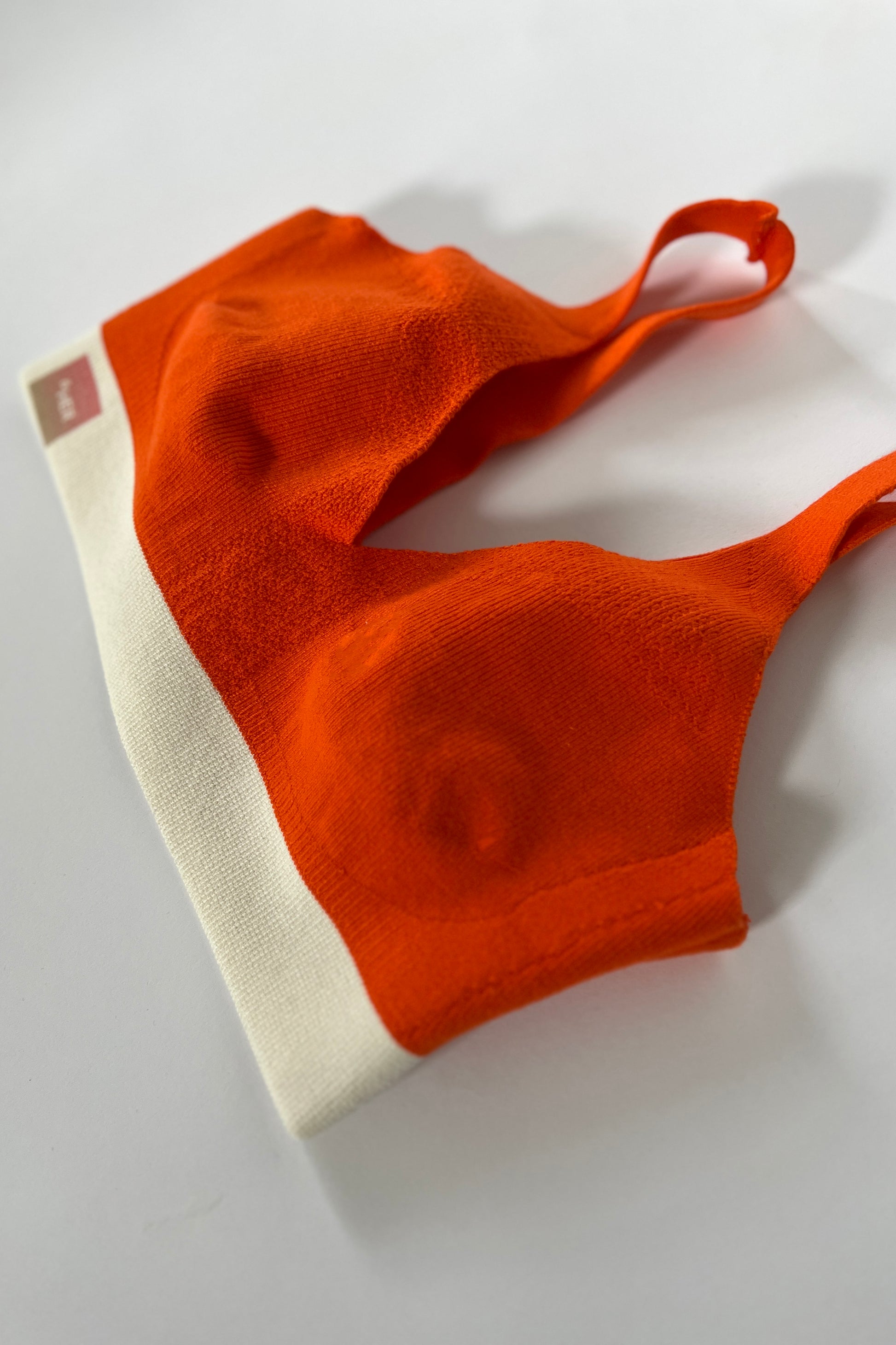 &HER safety orange V neck bralette