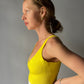 &HER electric yellow v neck long line tank bra