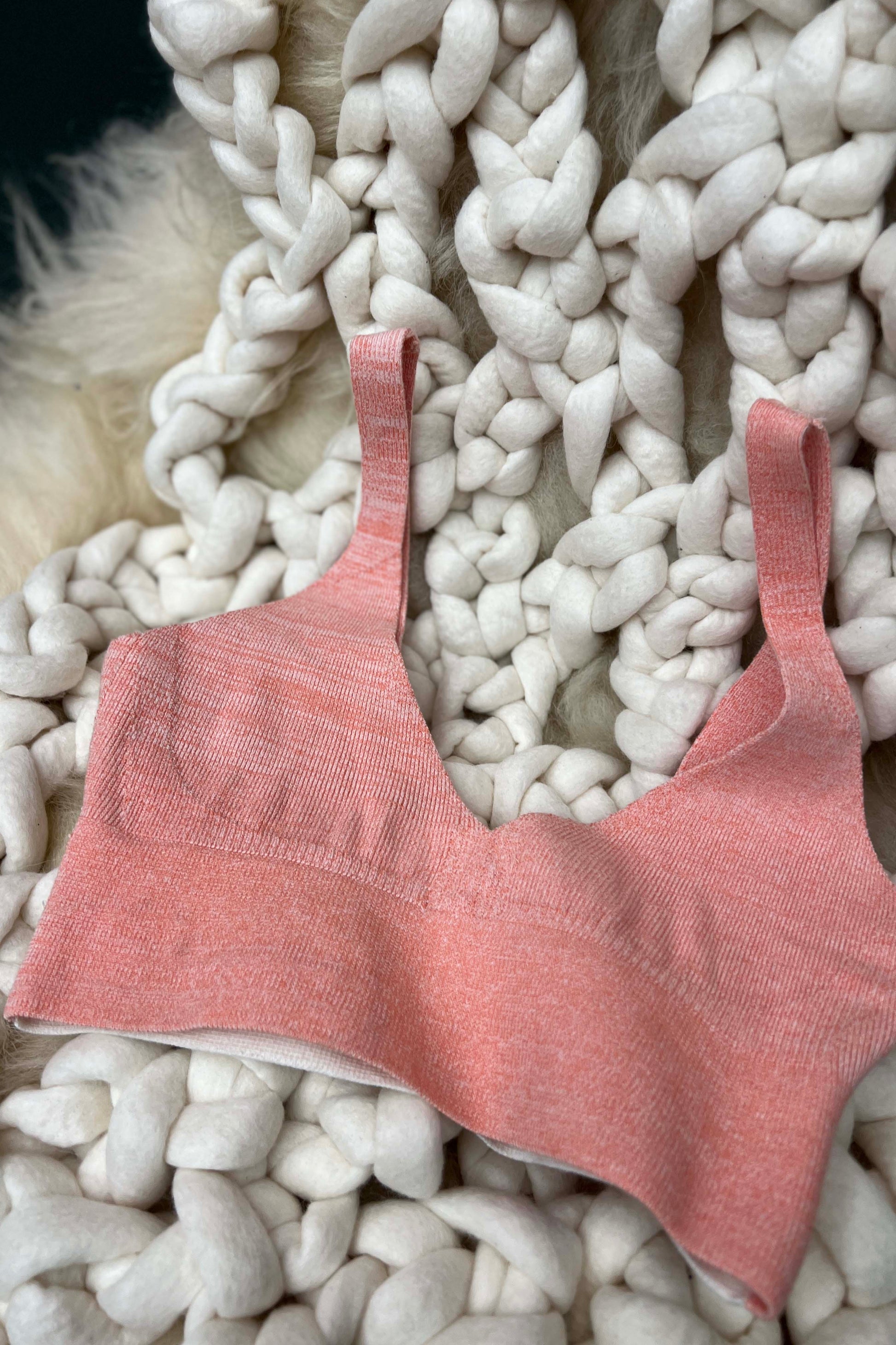 &HER poppy jaspe v neck crop bra